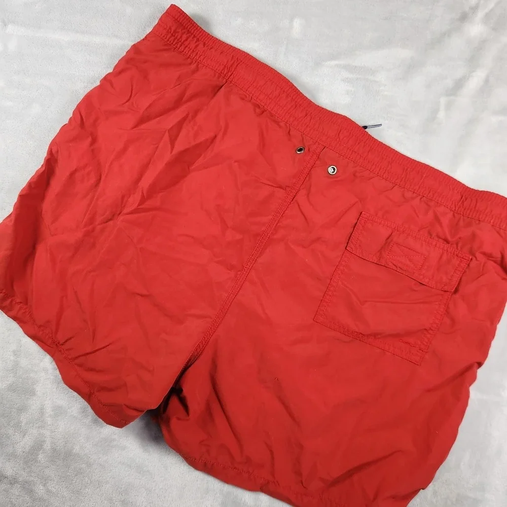 Polo Ralph Lauren‎ SOLID BRIGHT RED Mens Swim Trunks XXL Classic 90s Preppy
